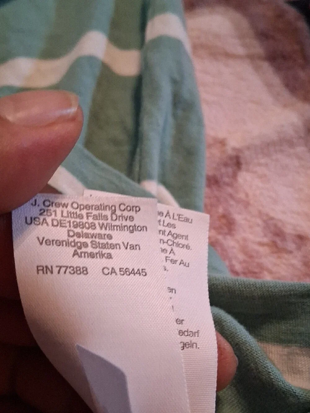 J. Crew Mint Green & White Striped Long-Sleeve Crewneck